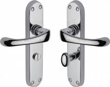 V6070-PC Heritage Brass Door Handle For Bathroom Gloucester Design Polished Chrome Finish
