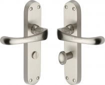 V6070-SN Heritage Brass Door Handle For Bathroom Gloucester Design Satin Nickel Finish