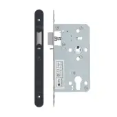 VDL7260-NL-R-PCB - Zoo Hardware Vier DIN Nightlatch 60mm Backset (72mm Centres) with 2pc Radius Forend - Powder Coated Black Finish
