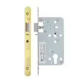 VDL7260-NL-R-PVDG - Zoo Hardware Vier DIN Nightlatch 60mm Backset (72mm Centres) with 2pc Radius Forend - PVD Gold Finish