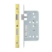 VDL7855-PVDG - Zoo Hardware Vier DIN Bathroom Lock 55mm Backset (78mm Centres) with 2pc Square Forend - PVD Gold Finish
