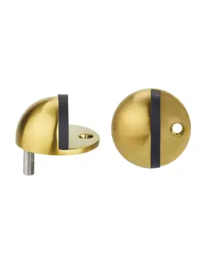 Click Here To Enlarge This Photo Of ZAS06B-FSB - Zoo Hardware Oval Floor Mounted Door Stop 45mm (Face Fix) Favo Satin Brass Finish