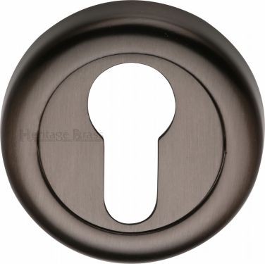 Click Here To Enlarge This Photo Of V6724-MB Heritage Brass Euro Profile Cylinder Escutcheon Matt Bronze Finish