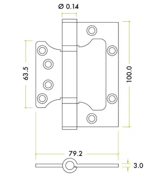 Click Here To Enlarge This Photo Of ZHSSFH-243S - Zoo Hardware Grade 11 CE Fire Rated Flush / Interleaf Hinges - Satin Stainless Steel