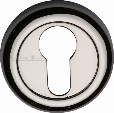 Click Here To Enlarge This Photo Of V6724-PNF Heritage Brass Euro Profile Cylinder Escutcheon Polished Nickel Finish
