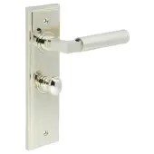 BUR-30PN-453PN-80PN Frelan Hardware Burlington 'Westminster' Door Handles on 57mm Bathroom Backplate with Polished Nickel Turn & Release (Inner 1)