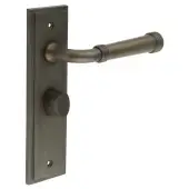 BUR-35DB-453DB-81DB Frelan Hardware Burlington 'Highgate' Door Handles on 57mm Bathroom Backplate with Dark Bronze Turn & Release (Inner 3)