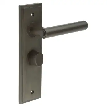 Click Here To Enlarge This Photo Of BUR-45DB-453DB-81DB Frelan Hardware Burlington 'Richmond' Door Handles on 57mm Bathroom Backplate with Dark Bronze Turn & Release (Inner 3)