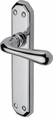 Click Here To Enlarge This Photo Of V7060-PC Heritage Brass Door Handle Lever Latch Charlbury Design Polished Chrome Finish