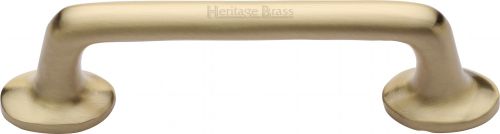 Click Here To Enlarge This Photo Of C0376 96-SB Heritage Brass Cabinet Pull Traditional Design 96mm ctc Satin Brass Finish