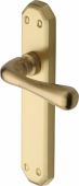 V7060-SB Heritage Brass Door Handle Lever Latch Charlbury Design Satin Brass Finish