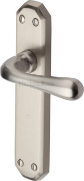 Click Here To Enlarge This Photo Of V7060-SN Heritage Brass Door Handle Lever Latch Charlbury Design Satin Nickel Finish