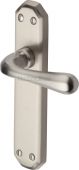 V7060-SN Heritage Brass Door Handle Lever Latch Charlbury Design Satin Nickel Finish