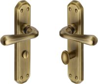 V7070-AT Heritage Brass Door Handle For Bathroom Charlbury Design Antique Brass Finish