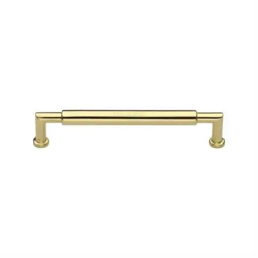 Click Here To Enlarge This Photo Of C0319 101-PB Heritage Brass Cabinet Pull Bauhaus Round Design 101mm ctc Polished Brass Finish