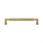 C0319 152-SB Heritage Brass Cabinet Pull Bauhaus Round Design 152mm ctc Satin Brass Finish