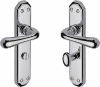 V7070-PC Heritage Brass Door Handle For Bathroom Charlbury Design Polished Chrome Finish