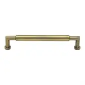 C0319 203-AT Heritage Brass Cabinet Pull Bauhaus Round Design 203mm ctc Antique Brass Finish