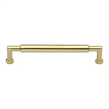 Click Here To Enlarge This Photo Of C0319 203-PB Heritage Brass Cabinet Pull Bauhaus Round Design 203mm ctc Polished Brass Finish