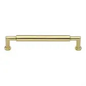 C0319 203-PB Heritage Brass Cabinet Pull Bauhaus Round Design 203mm ctc Polished Brass Finish