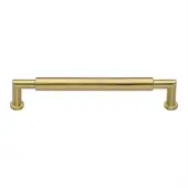 C0319 203-SB Heritage Brass Cabinet Pull Bauhaus Round Design 203mm ctc Satin Brass Finish