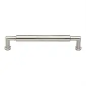 C0319 203-SN Heritage Brass Cabinet Pull Bauhaus Round Design 203mm ctc Satin Nickel Finish