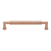 C0319 203-SRG Heritage Brass Cabinet Pull Bauhaus Round Design 203mm ctc Satin Rose Gold Finish