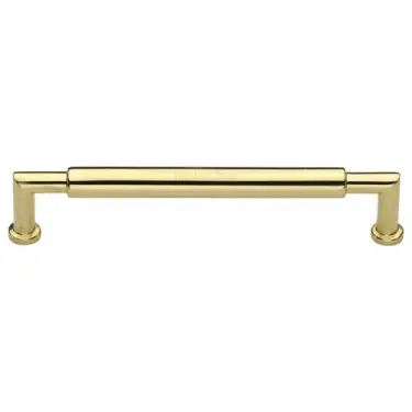Click Here To Enlarge This Photo Of C0319 254-PB Heritage Brass Cabinet Pull Bauhaus Round Design 254mm ctc Polished Brass Finish