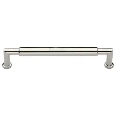 Click Here To Enlarge This Photo Of C0319 254-PNF Heritage Brass Cabinet Pull Bauhaus Round Design 254mm ctc Polished Nickel Finish