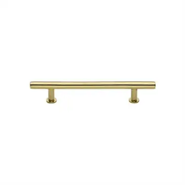 Click Here To Enlarge This Photo Of C0362 101-PB Heritage Brass Cabinet Pull T-Bar Design with 16mm Rose 101mm ctc Polished Brass Finish