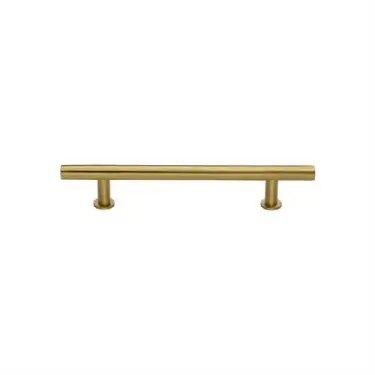 Click Here To Enlarge This Photo Of C0362 101-SB Heritage Brass Cabinet Pull T-Bar Design with 16mm Rose 101mm ctc Satin Brass Finish