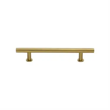 Click Here To Enlarge This Photo Of C0362 128-SB Heritage Brass Cabinet Pull T-Bar Design with 16mm Rose 128mm ctc Satin Brass Finish