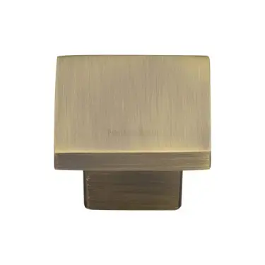 Click Here To Enlarge This Photo Of C1254 32-AT Heritage Brass Cabinet Knob Classic Square Design 32mm Antique Brass finish