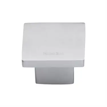 Click Here To Enlarge This Photo Of C1254 32-SC Heritage Brass Cabinet Knob Classic Square Design 32mm Satin Chrome finish
