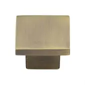 C1254 40-AT Heritage Brass Cabinet Knob Classic Square Design 40mm Antique Brass finish