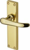 V713-PB Heritage Brass Door Handle Lever Latch Windsor Design Polished Brass Finish