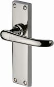 V713-PNF Heritage Brass Door Handle Lever Latch Windsor Design Polished Nickel Finish