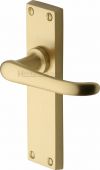 V713-SB Heritage Brass Door Handle Lever Latch Windsor Design Satin Brass Finish