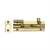 C1592 4-PB Heritage Brass Door Bolt Necked 4 x 1.25 Polished Brass finish