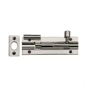 C1592 4-PNF Heritage Brass Door Bolt Necked 4 x 1.25 Polished Nickel finish