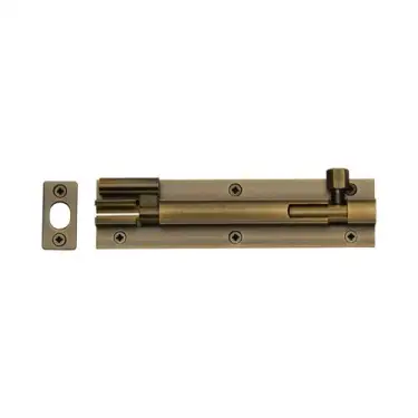 Click Here To Enlarge This Photo Of C1594 6-AT Heritage Brass Door Bolt Necked 6 x 1.5 Antique Brass finish