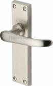 V713-SN Heritage Brass Door Handle Lever Latch Windsor Design Satin Nickel Finish