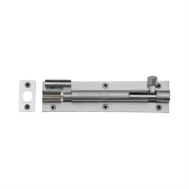 Click Here To Enlarge This Photo Of C1594 6-SC Heritage Brass Door Bolt Necked 6" x 1.5" Satin Chrome finish