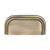 C1740-AT Heritage Brass Drawer Pull Bauhaus Design 76mm ctc Antique Brass Finish