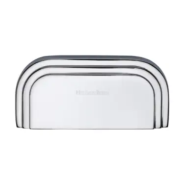 Click Here To Enlarge This Photo Of C1740-PC Heritage Brass Drawer Pull Bauhaus Design 76mm ctc Polished Chrome Finish