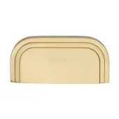 C1740-SB Heritage Brass Drawer Pull Bauhaus Design 76mm ctc Satin Brass Finish