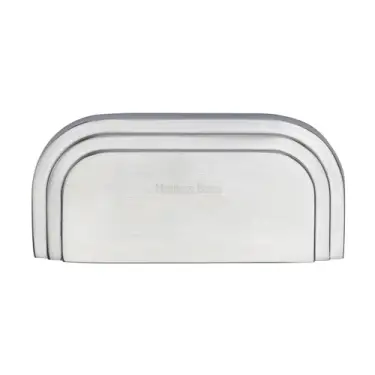 Click Here To Enlarge This Photo Of C1740-SC Heritage Brass Drawer Pull Bauhaus Design 76mm ctc Satin Chrome Finish