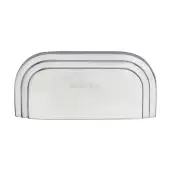 C1740-SC Heritage Brass Drawer Pull Bauhaus Design 76mm ctc Satin Chrome Finish