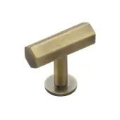C2239-AT Heritage Brass Cabinet Knob Hexagon T-Bar Design with Rose 41mm Antique Brass finish