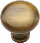 C113 32-AT Heritage Brass Cabinet Knob Victorian Round Design 32mm Antique Brass Finish